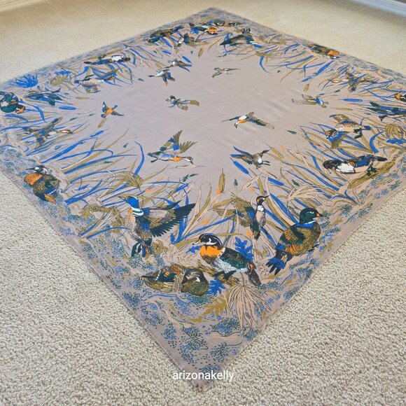 Large Square Scarf With Ducks Waterfowl Game Birds - Picture 8 of 16